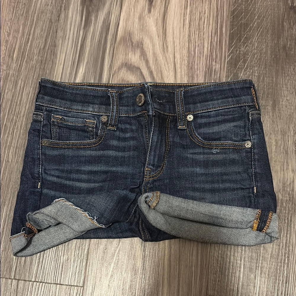 American Eagle Outfitters Blue Jean Shorts Mid-Thigh Cutoff